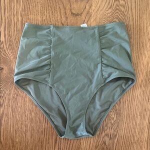 High-Waisted Olive Green Bikini Bottoms